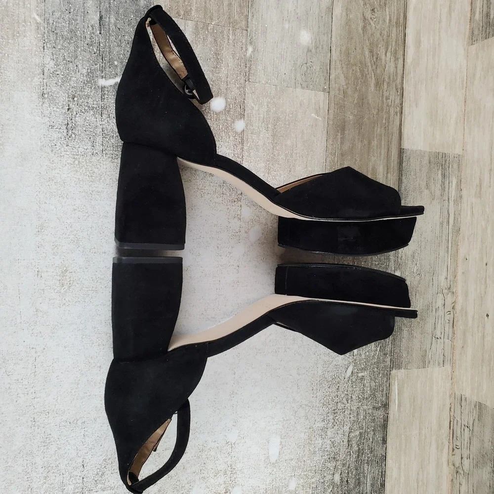 Bernardo Raleigh Womens Sandals Sz 9.5 M Black Open Toe Platform Block Heel